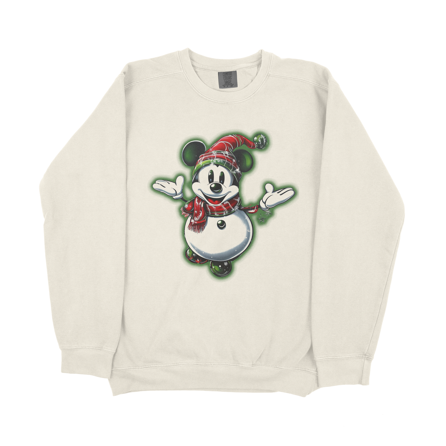 Very Merry Airbrush Snowman Lightweight Crewneck