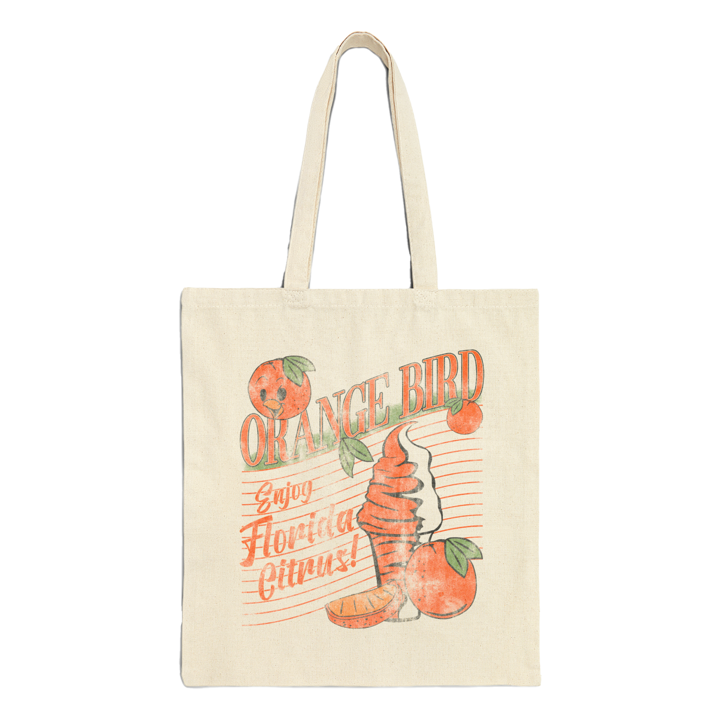Orange Bird Canvas Tote Bag
