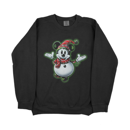 Very Merry Airbrush Snowman Lightweight Crewneck