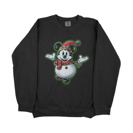 Very Merry Airbrush Snowman Lightweight Crewneck