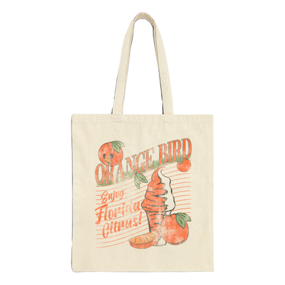 Orange Bird Canvas Tote Bag