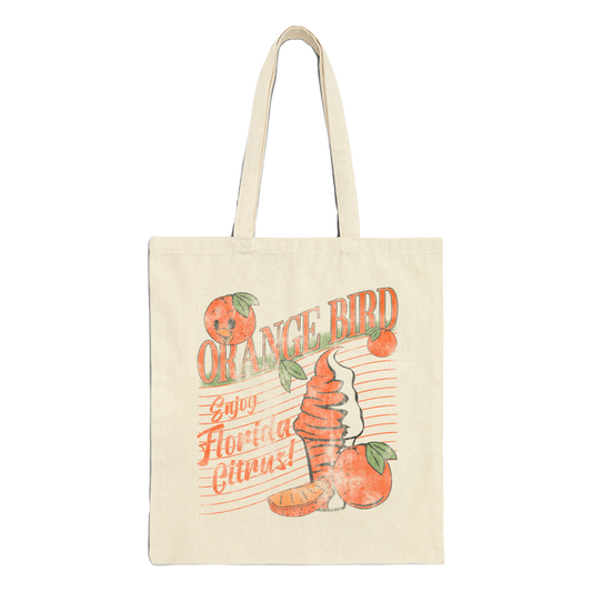 Orange Bird Canvas Tote Bag