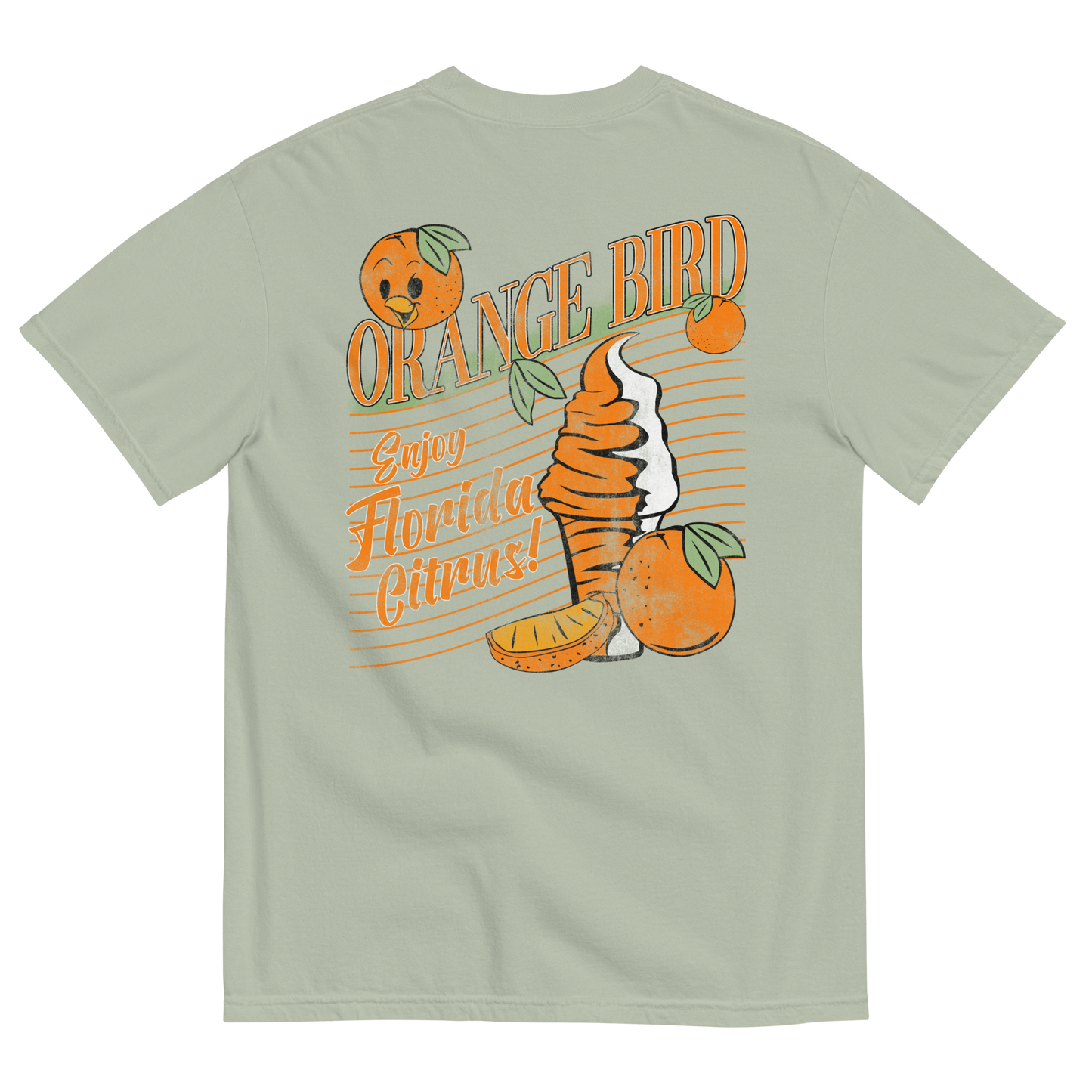 Orange Bird Embroidered Tee