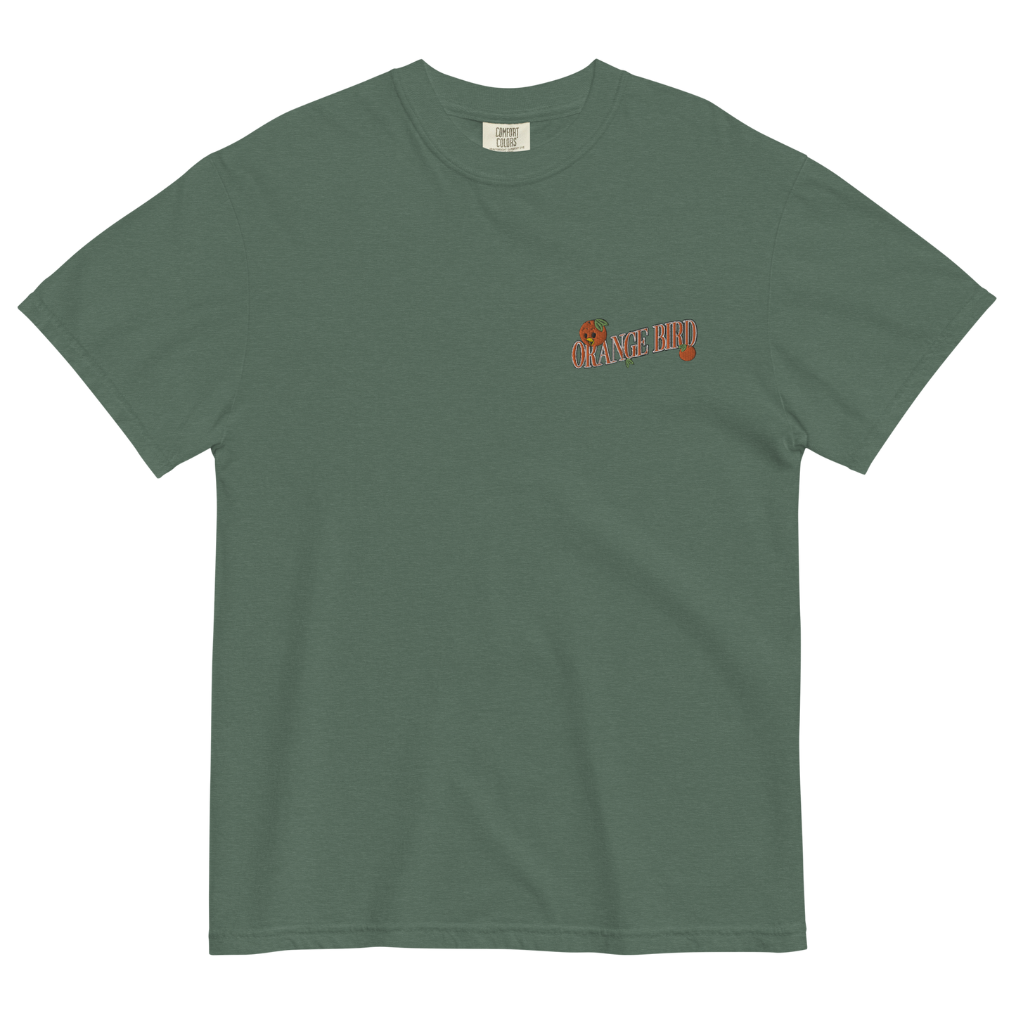 Orange Bird Embroidered Tee